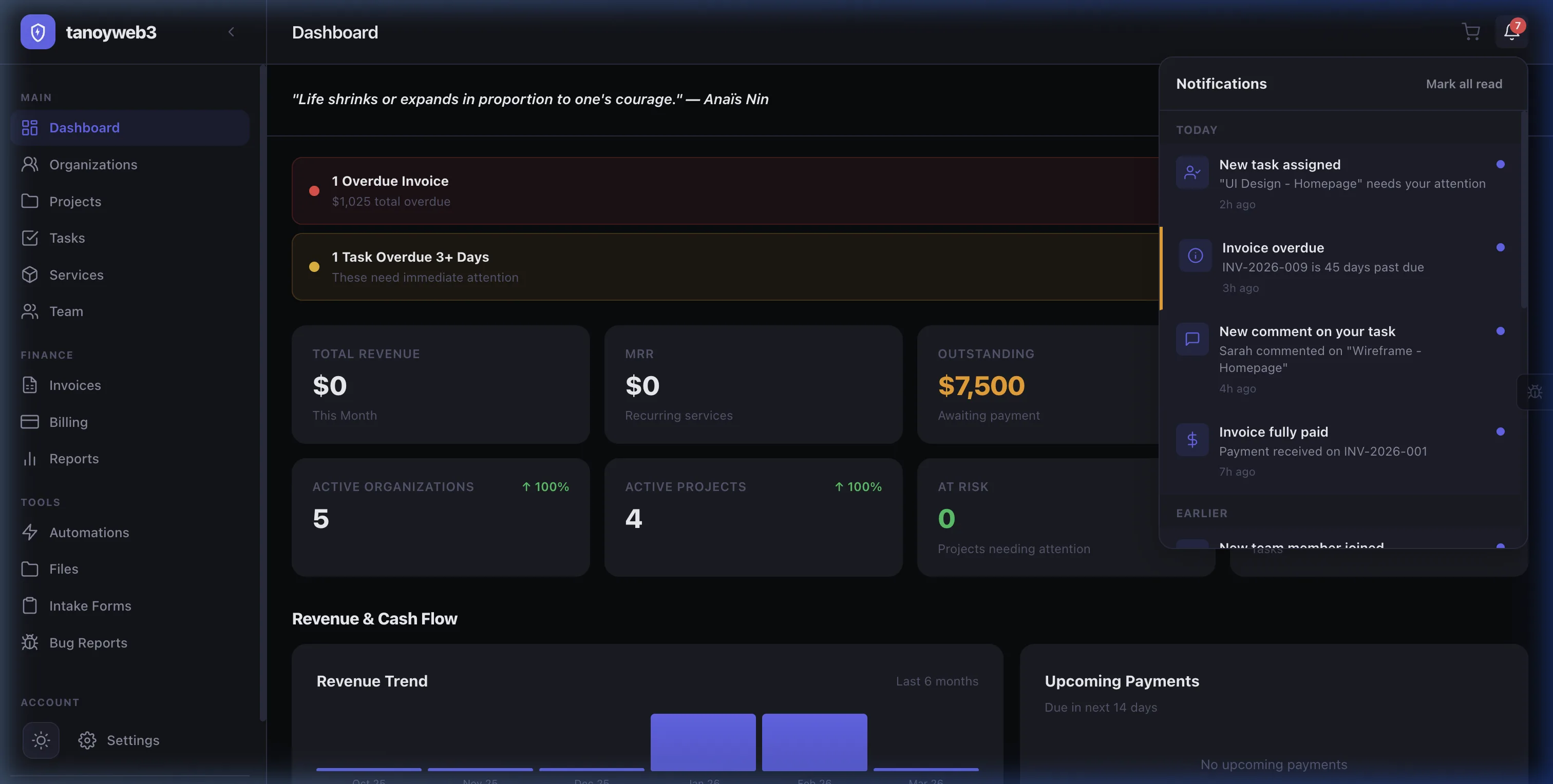 Slack integration delivering real-time agency notifications